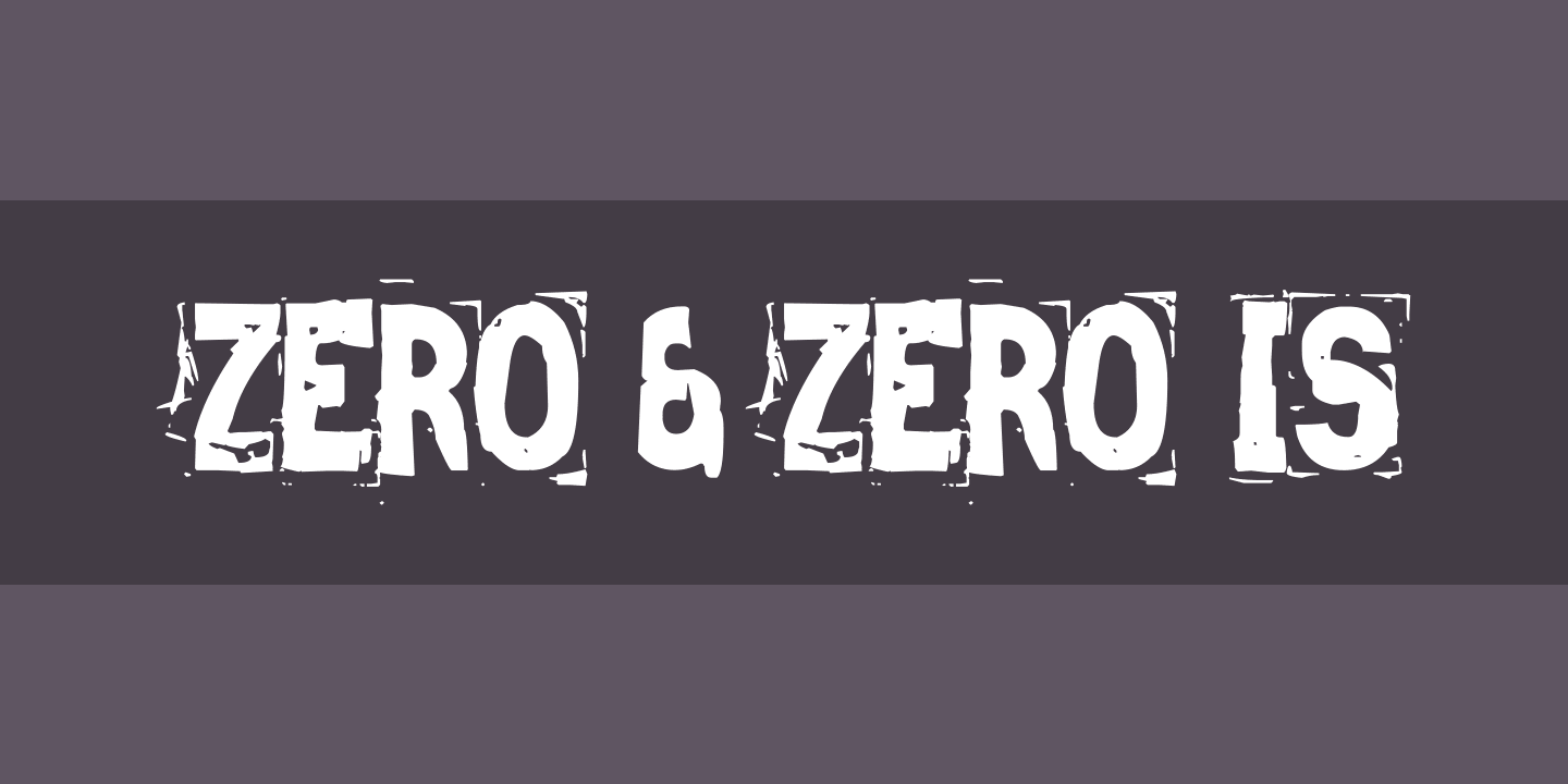Шрифт Zero & Zero Is